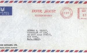 C2882 - GB - Postal History - MECHANICAL postmark WHISKY - INVER HOUSE 1972