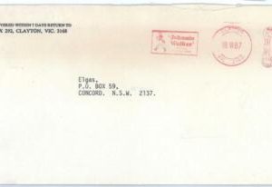 C2886 - AUSTRALIA - Postal History - MECHANICAL postmark WHISKY - Johnnie Walker