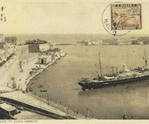 P0710 - MALTA - Postal History -  MAXIMUM CARD 1918 - Grand Harbour  RARE