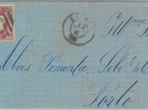 85294 - PORTUGAL - Postal History - EARLY COVER from Lisboa to Porto 1875