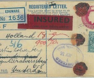 89155 - GB - Postal History -  INSURED Registered STATIONERY COVER  1936
