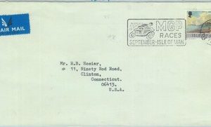 84869 - ISLE of MAN - POSTAL HISTORY - postmark on COVER 1973 - MOTORCYCLES