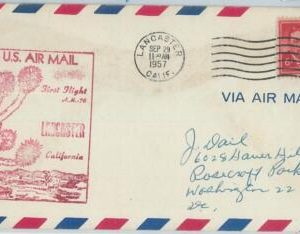 75681 - USA - Postal History - FIRST FLIGHT:  Lancaster, Cal 1957 - PALM TREES