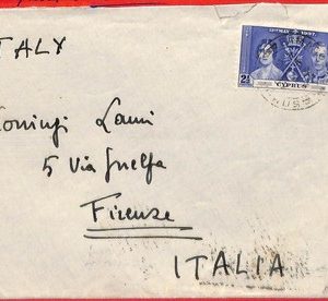 aa2327 - CYPRUS - Postal History -   COVER:  FAMAGUSTA to ITALY 1937