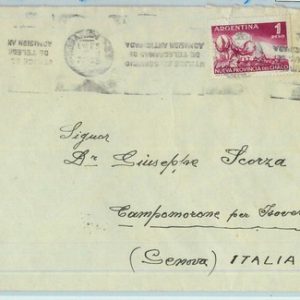 96818 - ARGENTINA - POSTAL HISTORY -  COVER  to ITALY  1957 -  1$  Cotton