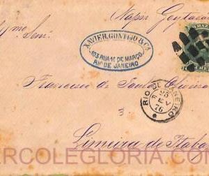 ad6136 - BRAZIL - POSTAL HISTORY - Early COVER from RIO de JANEIRO 1876