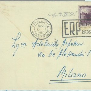 86657 - ITALY - POSTAL HISTORY - postmark on cover  1950  EUROPA