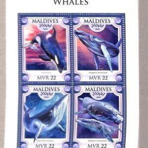 A2133 - MALDIVES - ERROR: MISPERF, Miniature Sheet - 2018, Whales, Marine Life