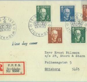 89035 -  SWEDEN - POSTAL HISTORY -  Registered FDC COVER 1938 - ROYALTY