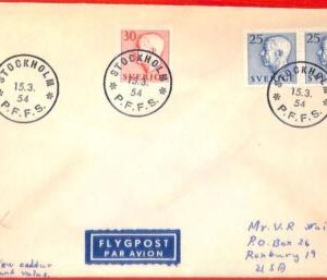 aa1788 - SWEDEN - POSTAL HISTORY - AIRMAIL  FDC Cover  to USA  1954