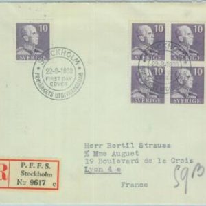 89042 -  SWEDEN - POSTAL HISTORY -  Registered FDC COVER 1939 - ROYALTY