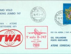 83061 - VATICANO - Postal History - FIRST FLIGHT: Rome  ATHENS # 815 BB  1971