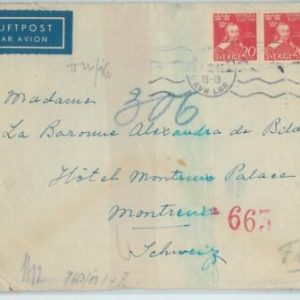 77633 - SWEDEN - POSTAL HISTORY - CENSORED COVER  to SWITZERLAND 1945
