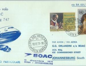 83092 - VATICANO - Postal History - FIRST FLIGHT: Rome  JOHANNESBURG  #  826 DE