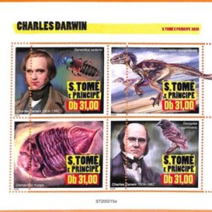 A6661- SAO TOME & PRINCIPE, Error, 2020 MISSPERF MINIATURE S: Darwin, Prehistory