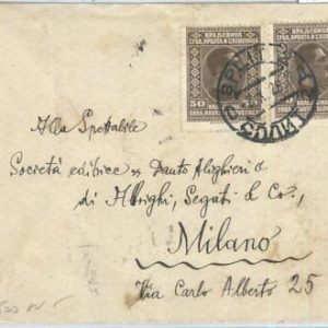 70148 - YUGOSLAVIA -  POSTAL HISTORY - COVER to ITALY 1926