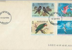 75764 - BAHAMAS - Postal History - FDC COVER - Birds 1974 Parrots