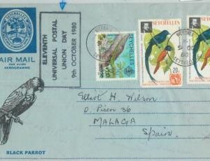 75769 - SEYCHELLES - Postal History -  AEROGRAMME to SPAIN 1980 Birds UPU