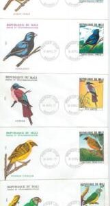 75756 - MALI - Postal History - Set of 5  FDC COVERs  Birds   1977