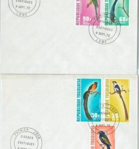 75757 - TOGO - Postal History - Set of 2  FDC COVERs  Birds   1972