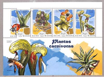 A5140- GUINEA-BISSAU - ERROR MISPERF: 2014 Carnivorous plants, Bees, Butterflies