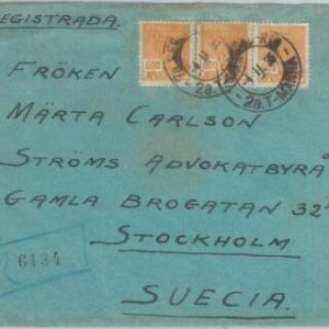 74390 - BRAZIL - POSTAL HISTORY -  REGISTERED COVER to SWEDEN  1935