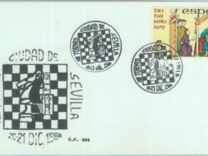 89836  -  SPAIN - POSTAL HISTORY - SPECIAL CARD & postmark  1984   CHESS