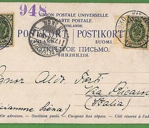 ad0667 - FINLAND Russia - Postal History - Postcard from ALPPILA to ITALY  1901