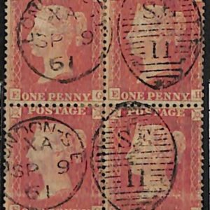 P4066a GREAT BRITAIN SG 29 in block of four VLUSED With DUPLEX LONDON SE 11