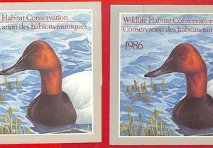 P4068  CANADA  WILD LIFE STAMP 1986 (2 STAMPS) MNH ON IT'S FOLDER