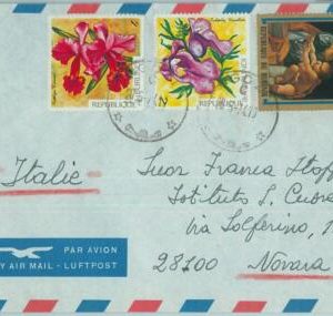 67447 - BURUNDI - Postal History -   COVER  to ITALY  1974  FLOWERS  Art