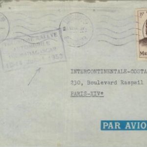 75828 - MADAGASCAR  - Postal History -  Postmark 1953  Auto CAR RALLY