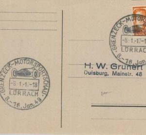 75808 - GERMANY Baden - Postal History - EVENT Postmark 1949 Auto CARS