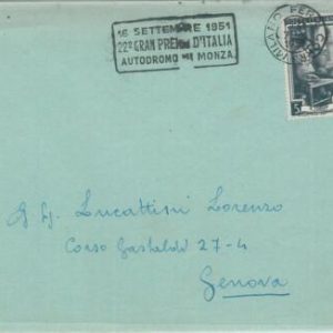75826 - ITALY  - Postal History -  Postmark 1976 Auto CARS racing F1 GRAND PRIX