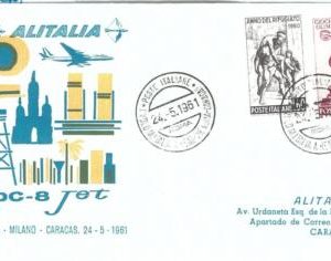 70954 - ITALY - Postal History - FIRST FLIGHT:  Roma /  Caracas  1961 # 438 EM