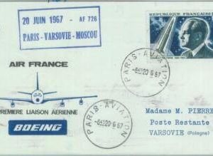 83111  FRANCE - Postal History - FIRST FLIGHT: Paris - Warsaw - Moscow AIRFRANCE
