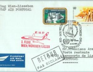83196 - UNITED NATIONS - Postal History - FIRST FLIGHT:  Vienna - Lisboa 1987