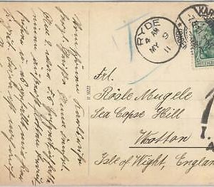 58149 - GERMANY - POSTAL HISTORY: POSTCARD to ISLE of WIGHT - Taxed ! 1911