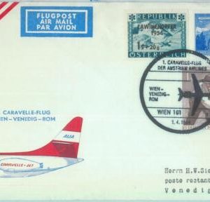 83123 - AUSTRIA - Postal History - FIRST FLIGHT:  WIEN  Rome #  535 AA  1964