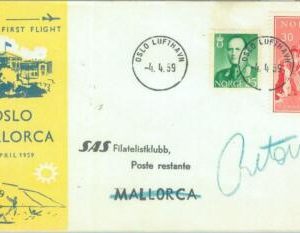 87402 - NORWAY - Postal History - FIRST FLIGHT: OSLO - Palma de Mallorca  1959