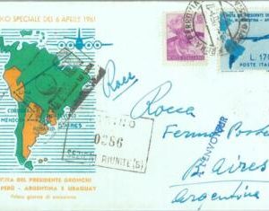 87387 - ITALY - Postal History - COVER: Gronchi Special Flight  1961