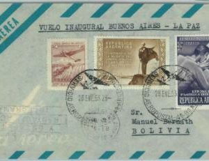 94070 - ARGENTINA - POSTAL HISTORY - First Flight COVER : BA - La Paz BOLIVIA