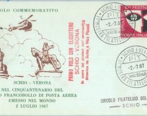 82885 - ITALY - Postal History - Fist HELICOPTER  FLIGHT Cover  Schio - Verona