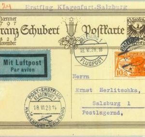 89788 - AUSTRIA - Postal History - FIRST FLIGHT Stationery: Klagenfurt  Salzburg