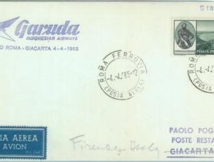 82907 - ITALY - Postal History - FIRST FLIGHT: Rome - Jakarta with GARUDA 1965