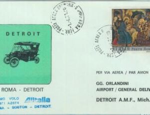82949 - ITALY - Postal History - FIRST FLIGHT: Rome  DETROIT # 786 AB 1971