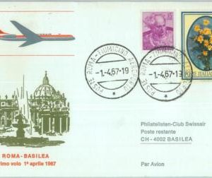 82912 - ITALY - Postal History - FIRST FLIGHT:   Rome - Basel 1967 - 660 AA