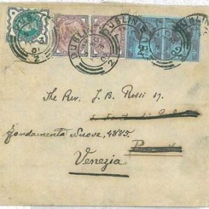 08657 -  GB - POSTAL HISTORY - COVER to ITALY redirected 1901