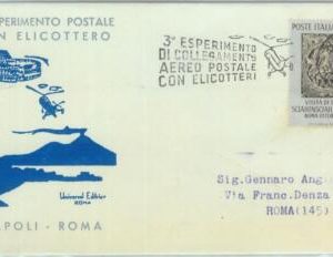 83001 - ITALY - Postal History - Fist HELICOPTER  FLIGHT Napoli - Roma 1959