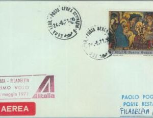 82962 - ITALY  - Postal History - FIRST FLIGHT: Rome  PHILADELPHIA # 802 AF